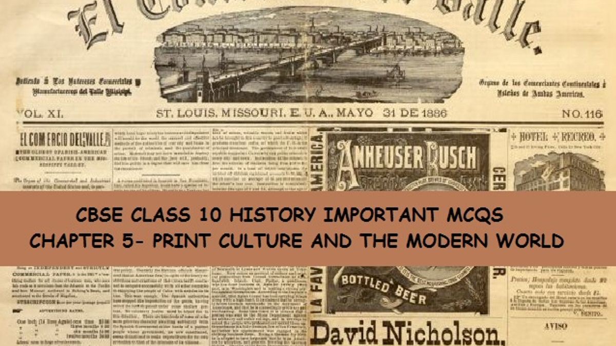 CBSE 10 History Chapter 5 MCQ